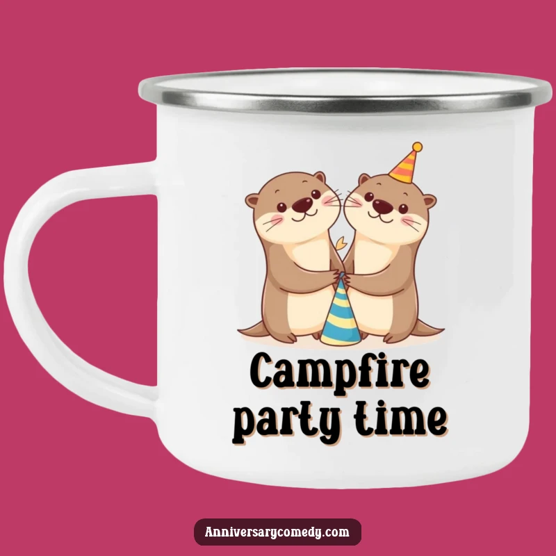 Funny Otter Party Camping Mug - Cheerful Outdoor Gift
