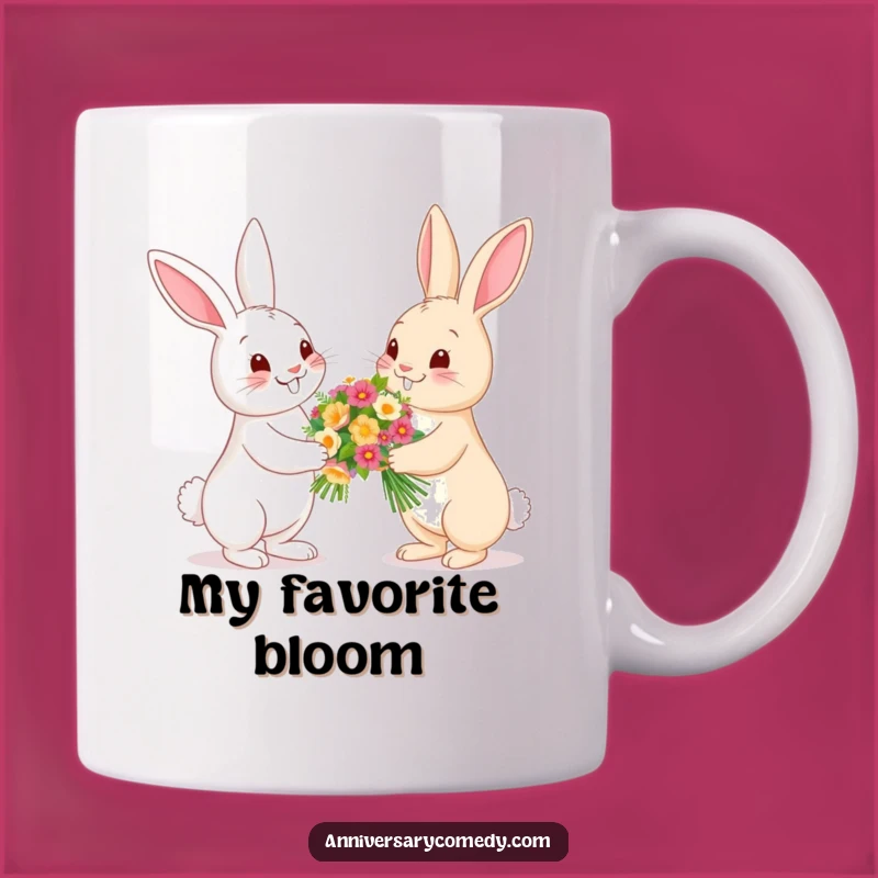 Funny Bunny Flower Mug - Sweet Gift for Gardeners & Lovers