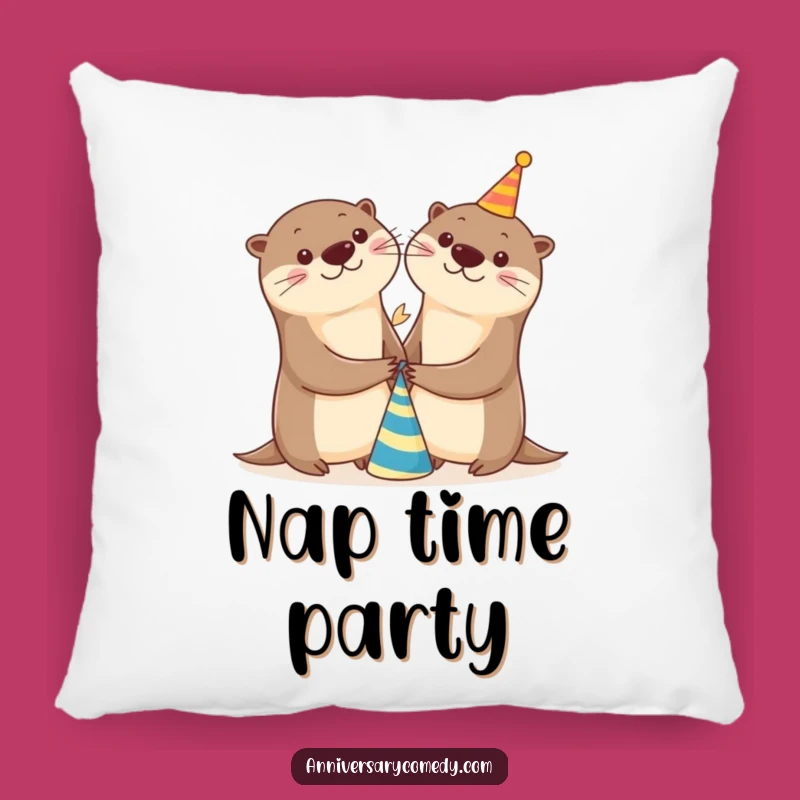 Funny Otter Party Pillow - Cozy & Cheerful Accent Gift