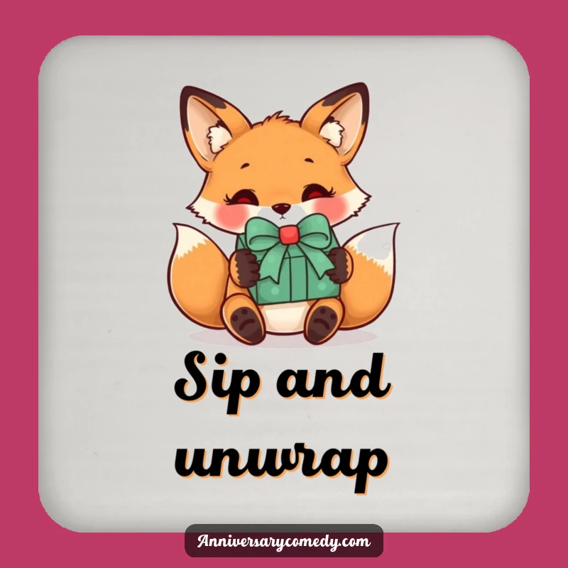 Funny Fox Gift Coaster - Curious Drink Protector Gift