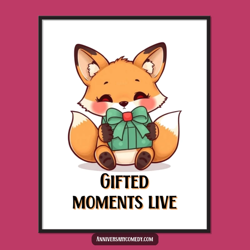 Funny Fox Gift Poster - Curious Wall Art Gift